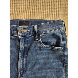 Mother Denim The Insider Crop Step Fray Hem Jeans Dark Wash Size 27